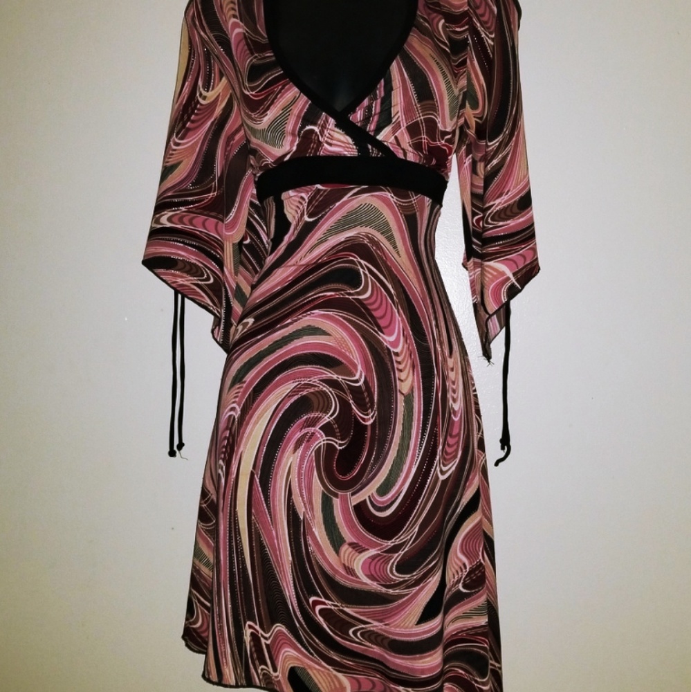 Multi Colored Pink Asymmetrical Dress